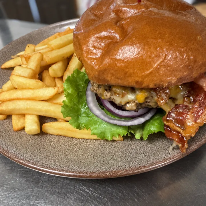 Bacon Cheddar Burger at Bobola's Restaurant in Nashua NH